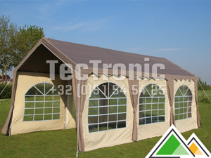 Polyester partytent basic 4x8 taupe/beige