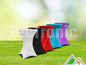 Stretchhoes voor bartafel, beschikbaar in het wit, zwart, rood, turquoise en lavendel