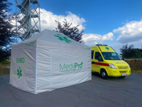 Snel opzetbare interventietent voor MediPro, in alle privacy mensen helpen!