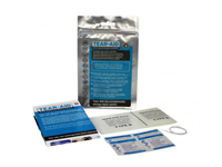 Inhoud Tear Aid type B pakket: patch, verstevigingsdraad, 4 alcoholdoekjes en gebruiksaanwijzing
