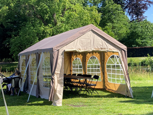 Polyester partytent basic 3x6 taupe/beige