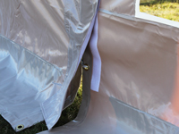 Professionele partytent 5x8 met velcro op de zijwanden tegen de wind