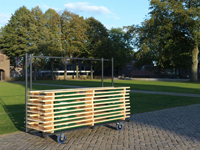 Trolley met inklapbare biertafels