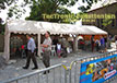 Twee professionele pvc partytenten van 4x6 gekoppeld tot 4x12 (kleur beige).