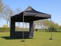 Plooitenten 3x3 meter in de kleuren zwart en zandkleur