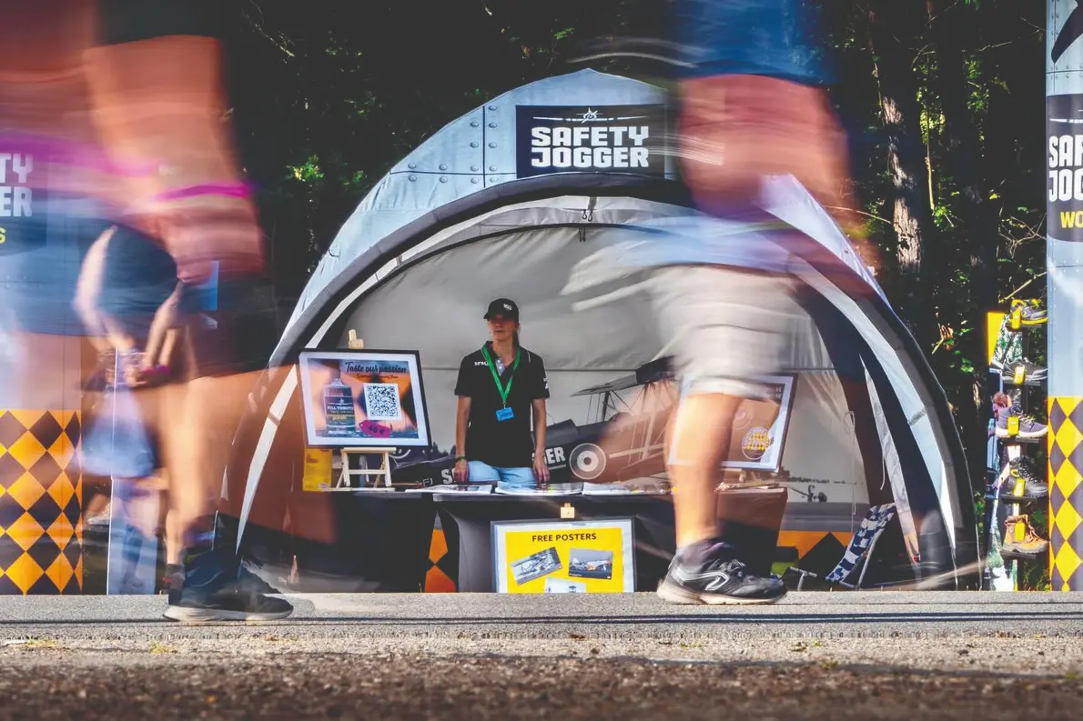 Safety Jogger bedrukte opblaasbare tent