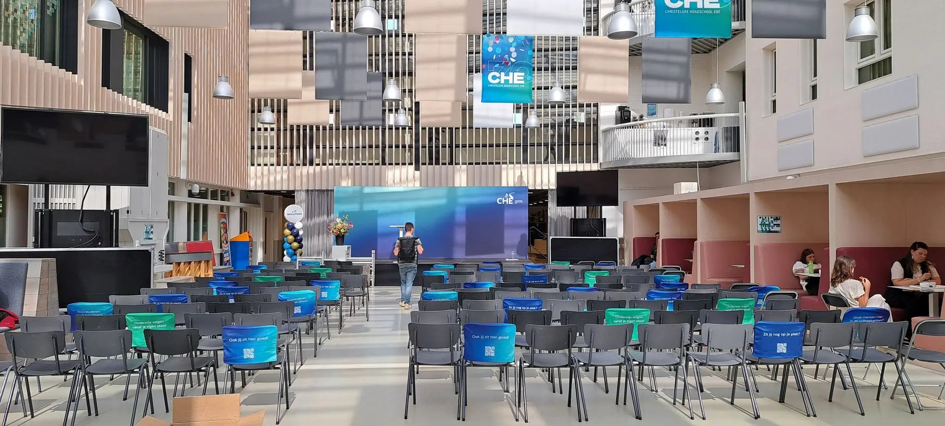 Christelijke Hogeschool Ede bedrukte stoelhoezen