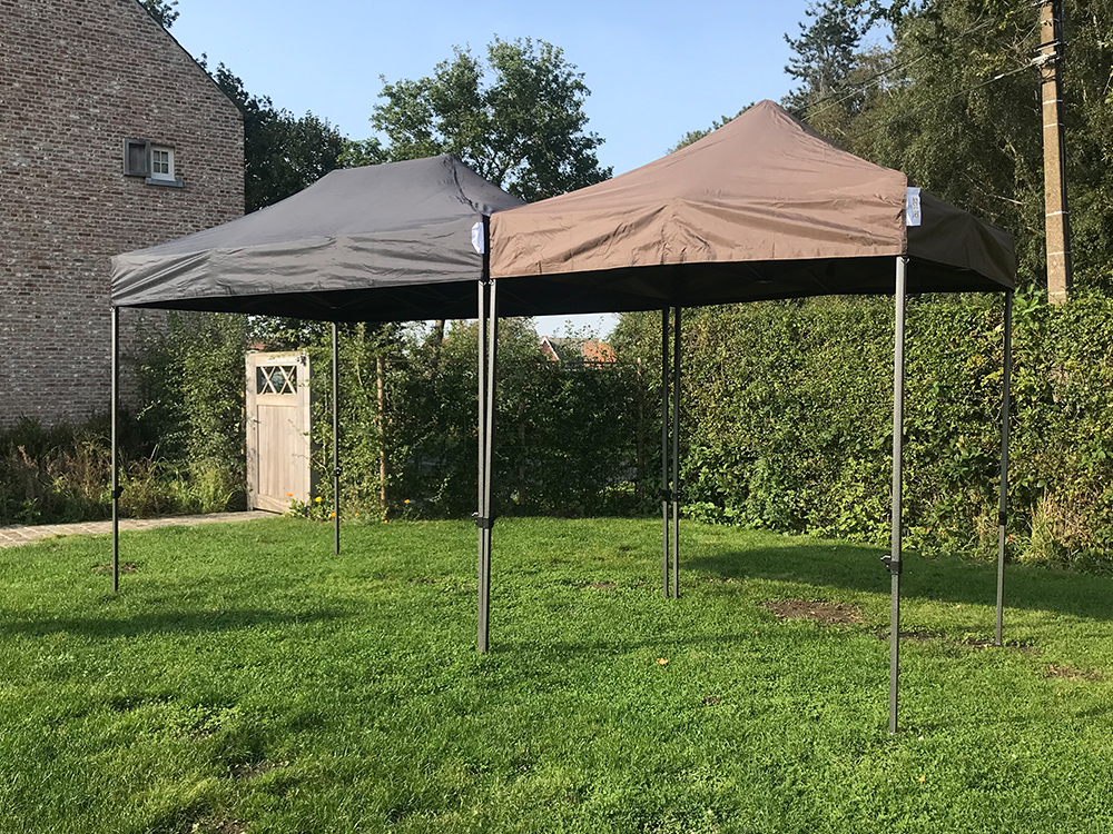 Easy-up tenten bruin en zwart