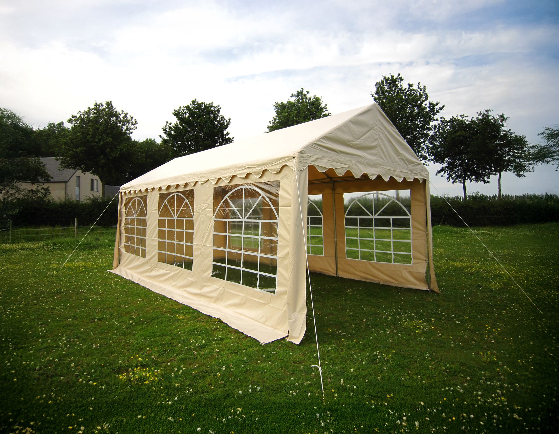 Beige partytent basic pvc 3 x 6 m