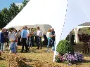 Witte polyester stertent