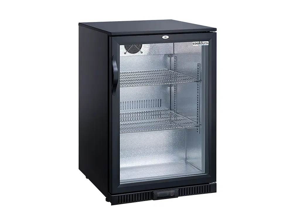 Compacte koelkast met glazen deur