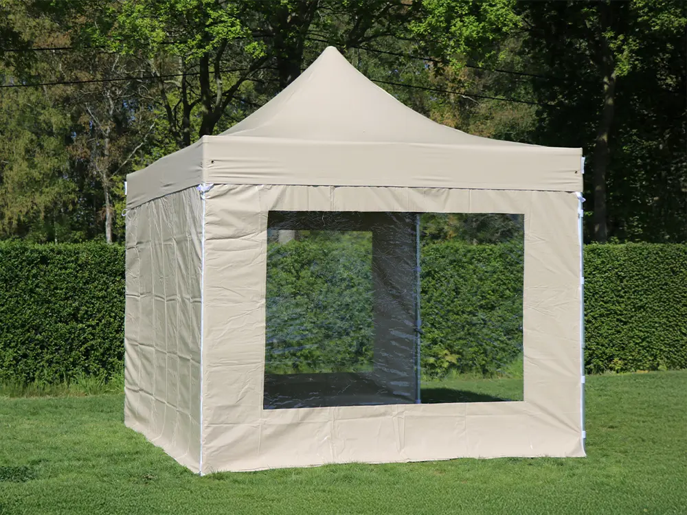 Pop-uptent 3 x 3 m S50 beige met zijwanden