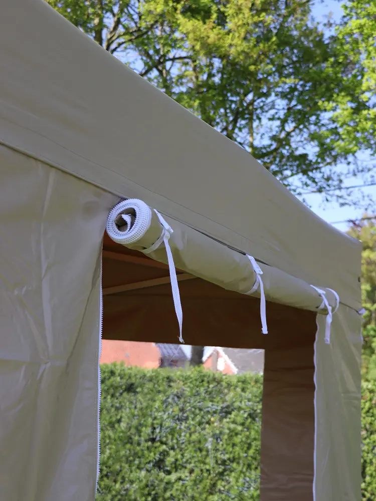 Vouwtent 3 x 3 m S50 beige deur zijwand