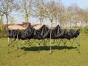 Vouwtent 3 x 6 m S30 zwart half open gevouwen