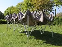 Vouwtent 4 x 8 m S50 frame met taupe dakzeil
