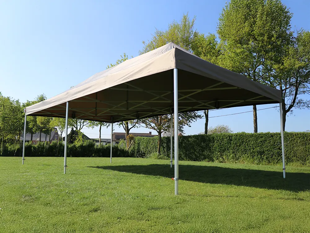 Vouwtent 4 x 8 m S50 frame met taupe dakzeil