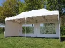 Vouwtent 3 x 6 m Solid 50 pvc wit dakzeil met zijwanden met raam