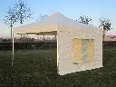 Vouwtent 4 x 4 m S50 ecru met raam zijwand