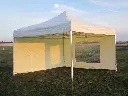 Vouwtent 4 x 4 m S50 ecru met raam zijwand en blinde zijwand