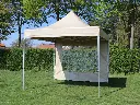 Vouwtent 3 x 3 m S50 beige dakzeil met zijwand met raam