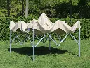 Vouwtent 3 x 3 m S50 beige half opgezet