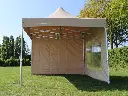 Vouwtent 3 x 3 m S50 beige met blinde zijwand en raam