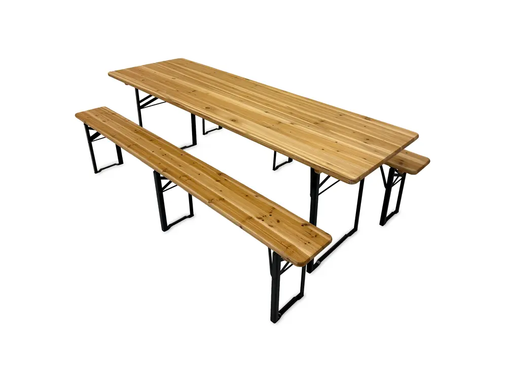 Houten bierset: 1 tafel en 2 banken