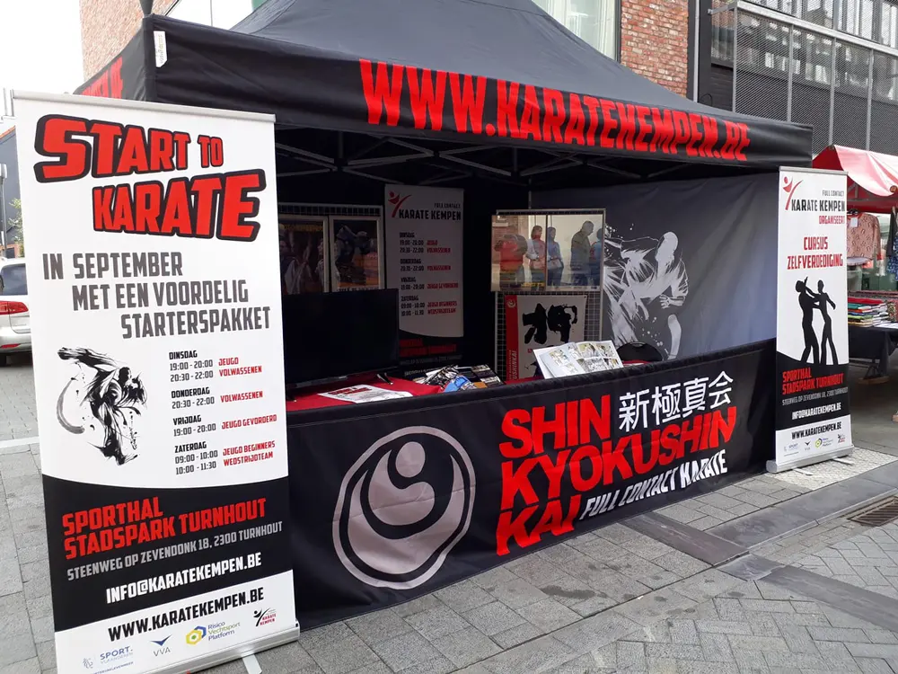 Karate Kempen halve zijwand voor gepersonaliseerde tent