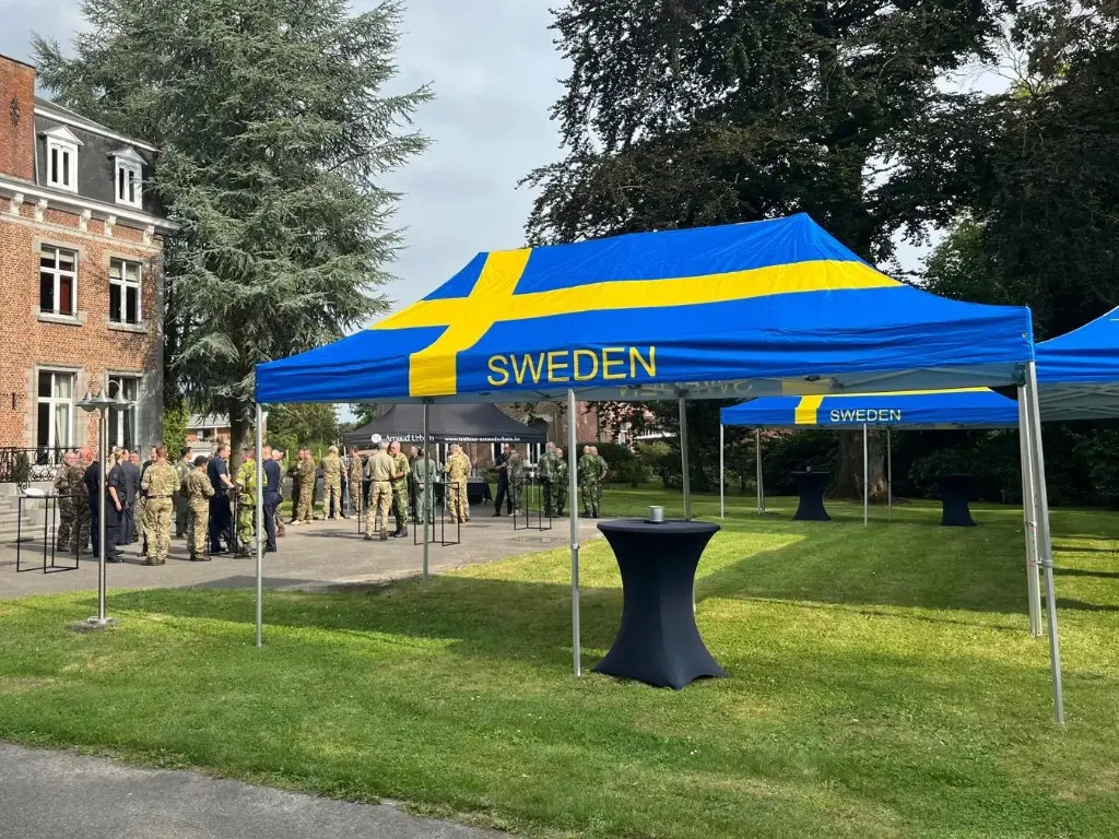 Zweden vlag op vouwtent