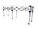 Opengevouwen onderstel aluminium tafel