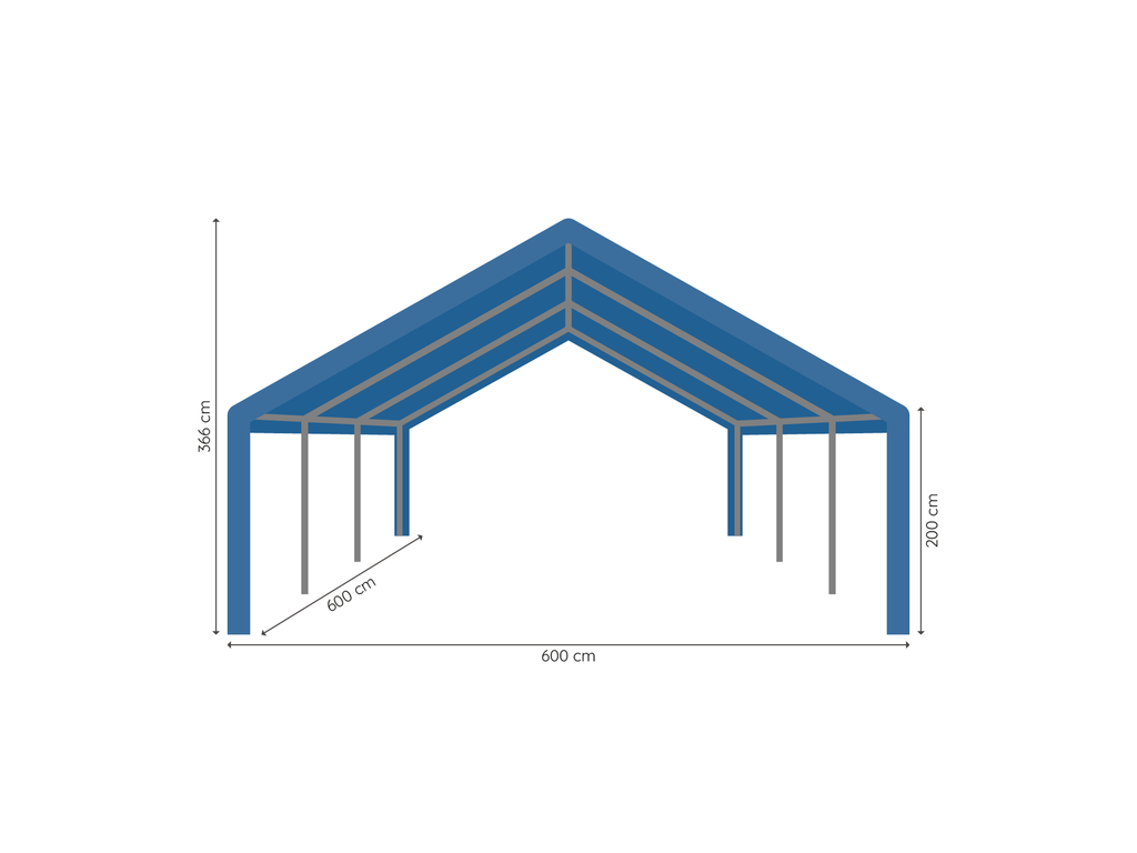 Partytent 6 x 6 m afmetingen