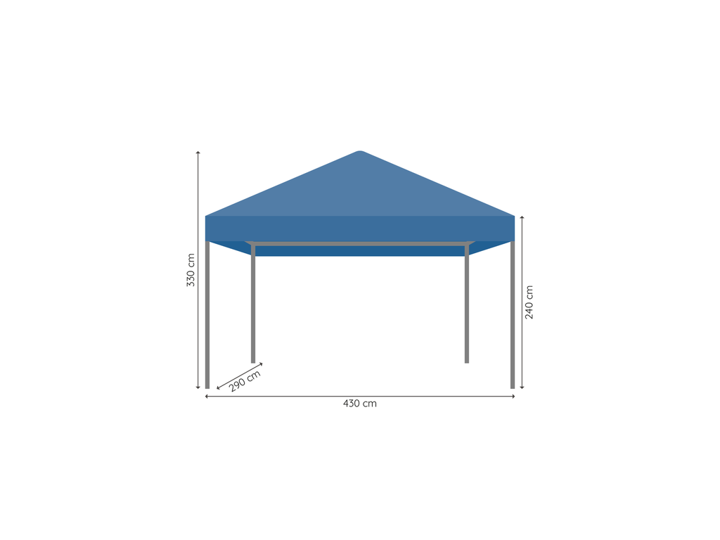 Vouwtent 3 x 4,5 m S30 afmetingen