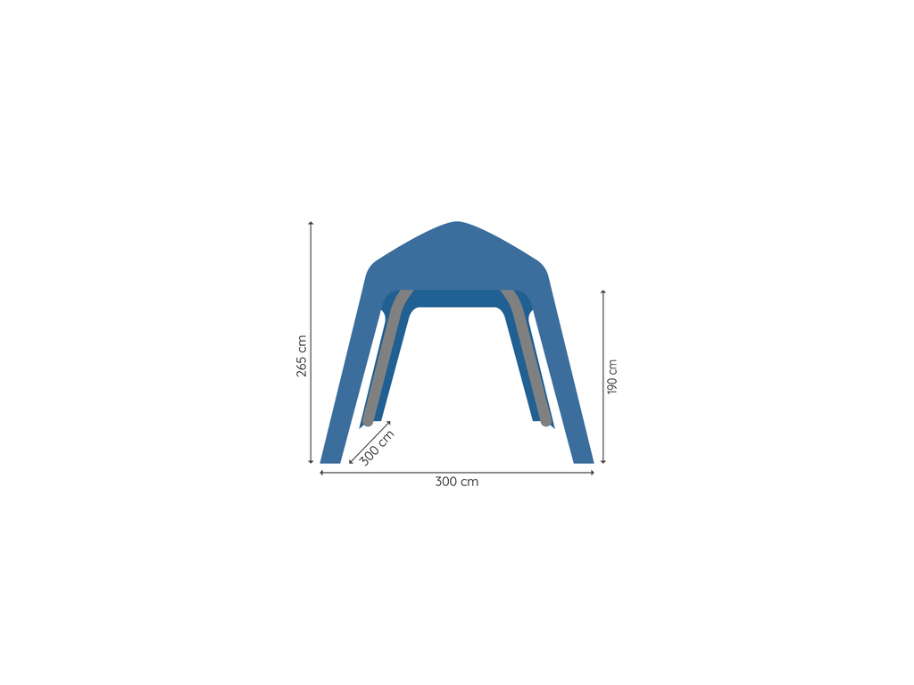 TecTronic Square tent afmetingen 3 x 3 m