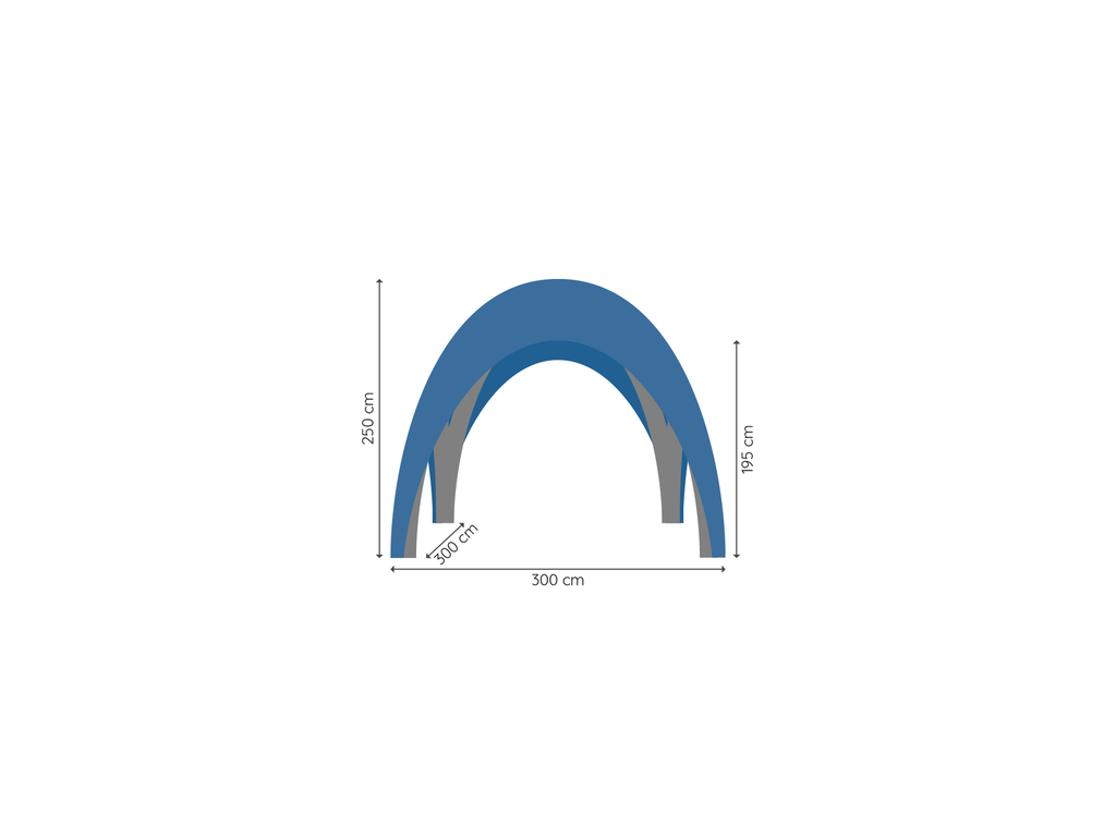 TecTronic inflatable Xspider 3 x 3 m tent afmetingen