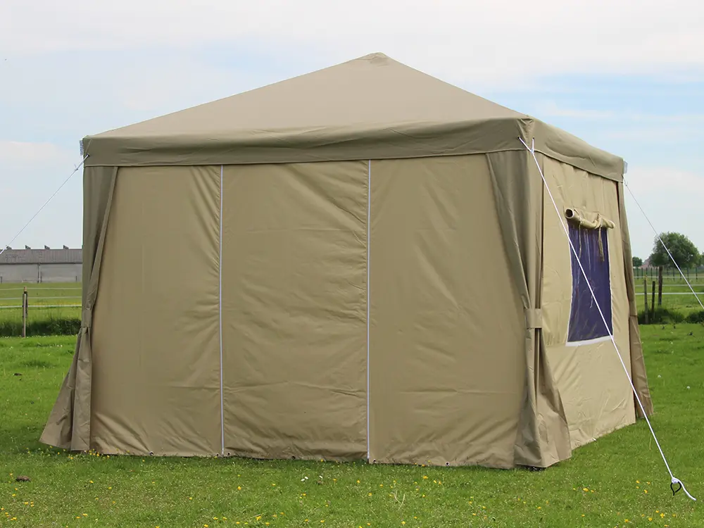 Polyester partytent 3x3 met complete zijwandenset