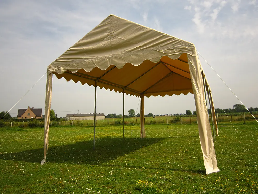 Partytent 4x6 pvc basic beige zonder zijwanden