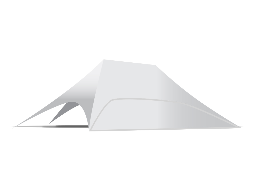 Onderdeel stertent twin 12 m: zijwand polyester dicht (lange zijde)