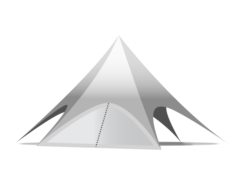 Onderdeel stertent 10 m: zijwand polyester