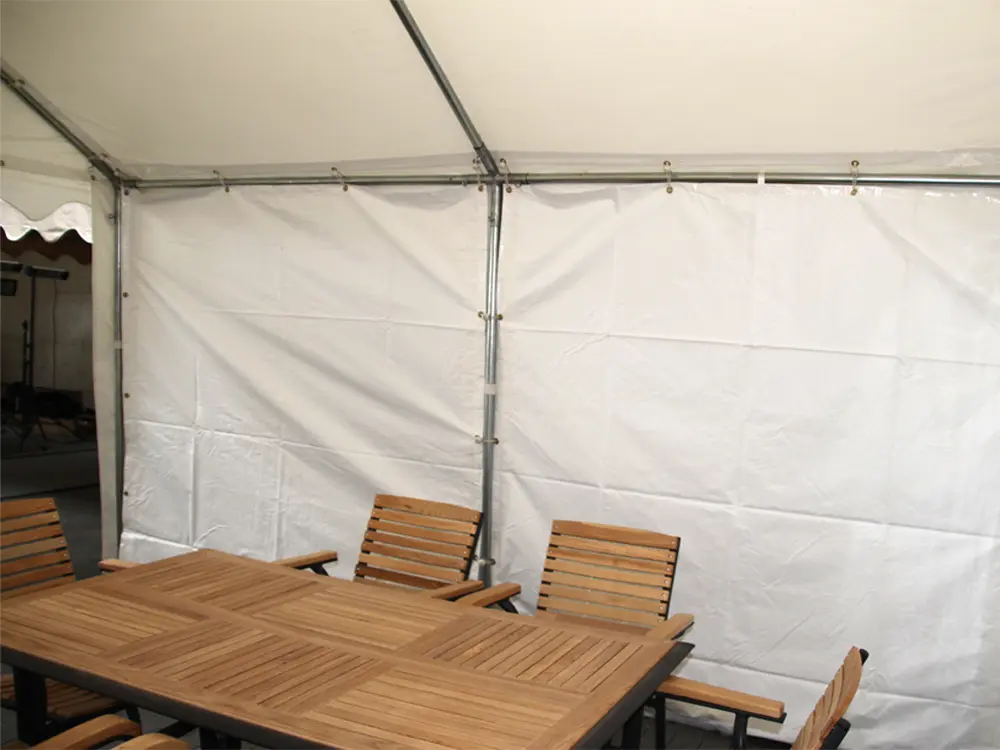 Onderdeel partytent: zijwand 2 m pvc (Deur, Pvc pro (550 g/m²), Wit)