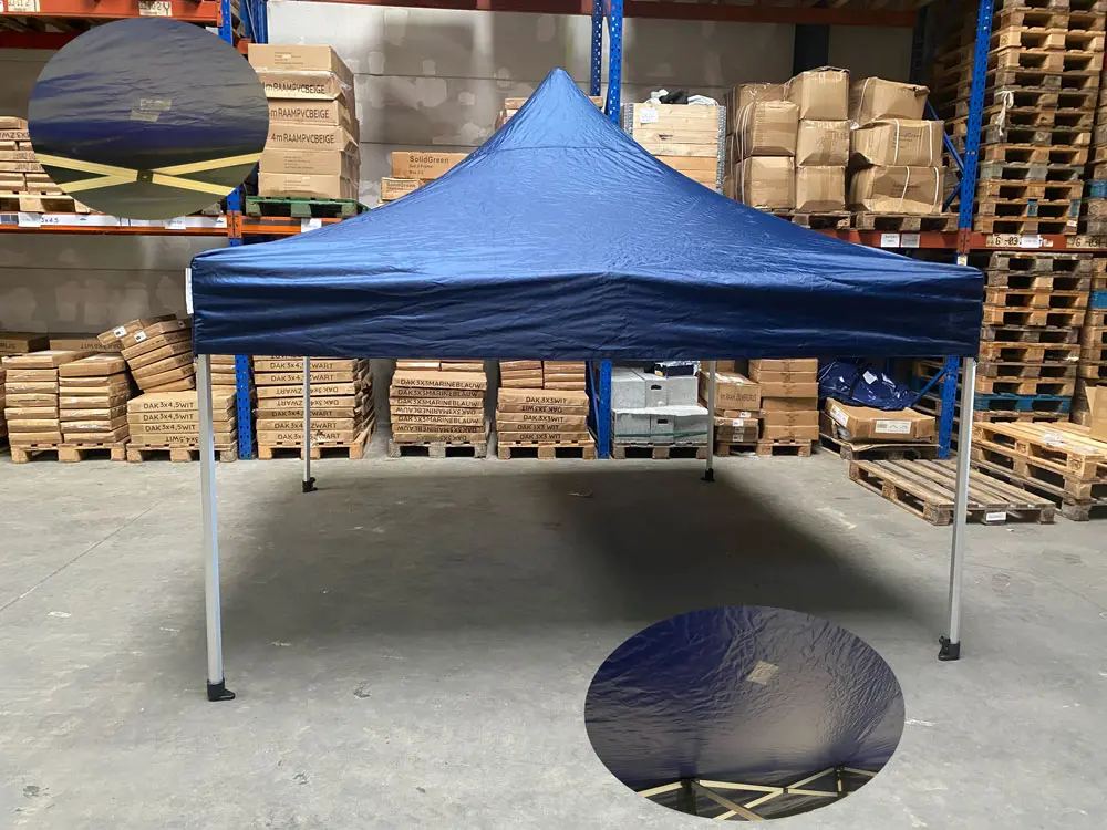 Tweedehands: vouwtent 3 x 3 m Solid 40 marineblauw