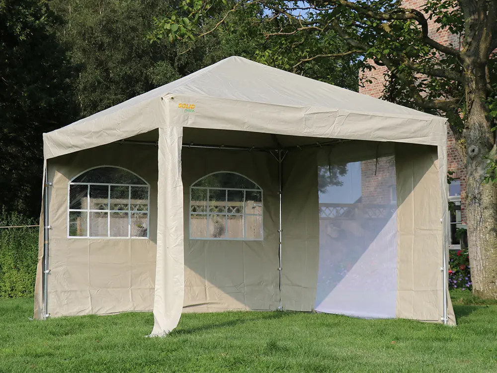 Tweedehands: partytent 3 x 3 m pvc pro HQ beige