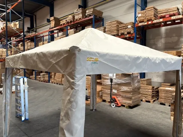 Tweedehands: partytent 3 x 3 m pvc pro HQ beige