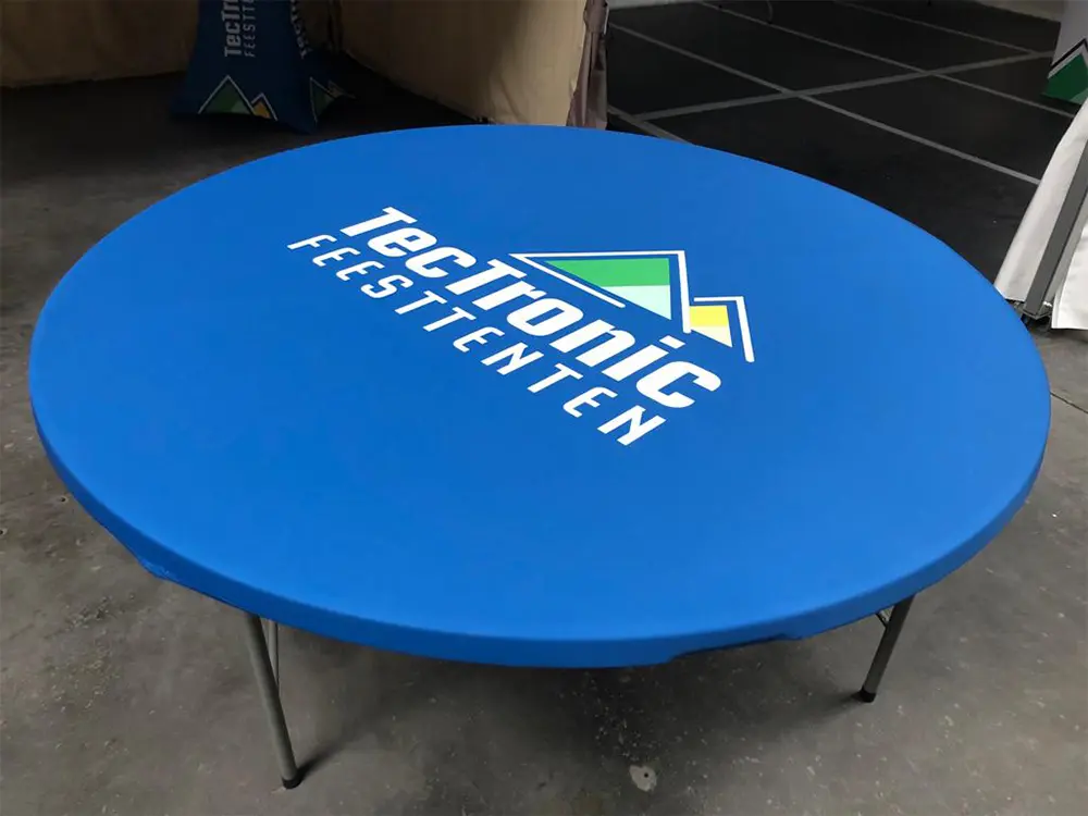 Bedrukte topcover ronde tafel (120 cm)