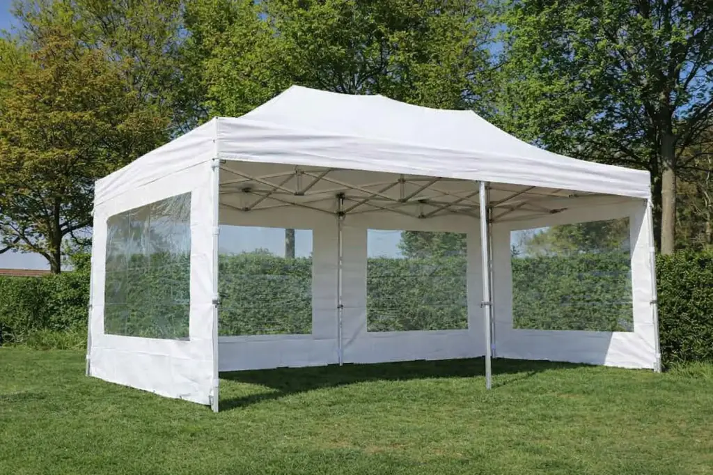 Einde reeks: vouwtent 4 x 8 m Solid 50 pvc wit