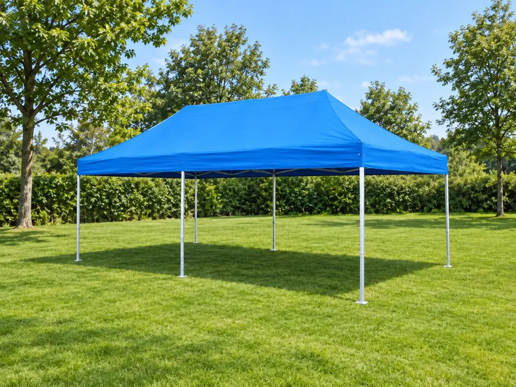 Einde reeks: easy-up tent 4 x 8 m Solid 50 hemelsblauw (zonder zijwanden)