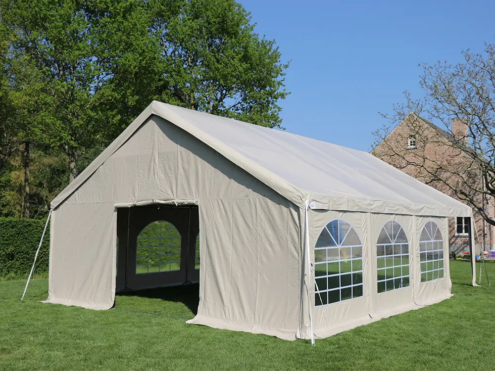 Tweedehands: partytent 4 x 8 m pvc pro beige