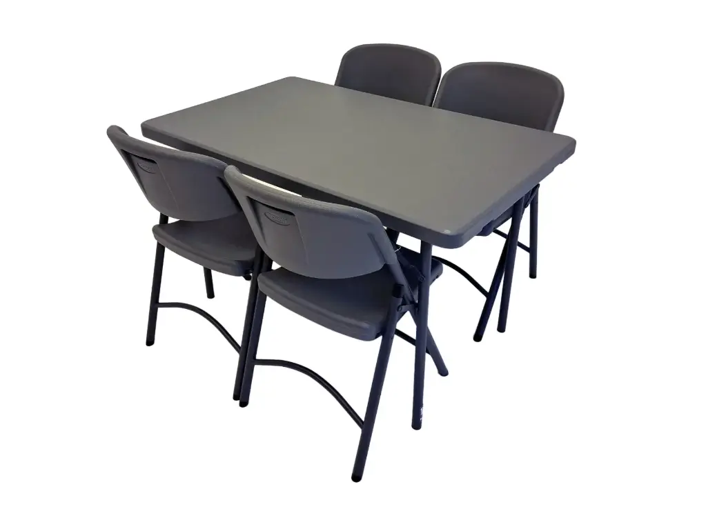 Promopakket - Tafel 120 cm, 4 pro klapstoelen