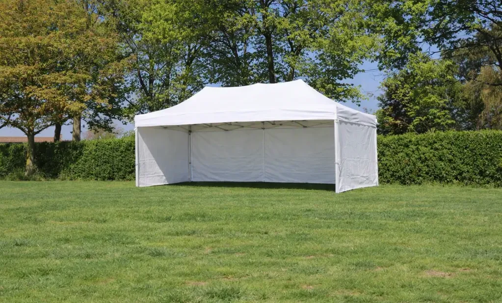 Einde reeks: easy-up tent 3 x 6 m Solid 50 pvc wit