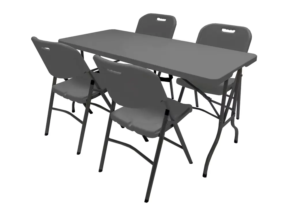 Promopakket - Tafel 150 cm, 4 pro klapstoelen