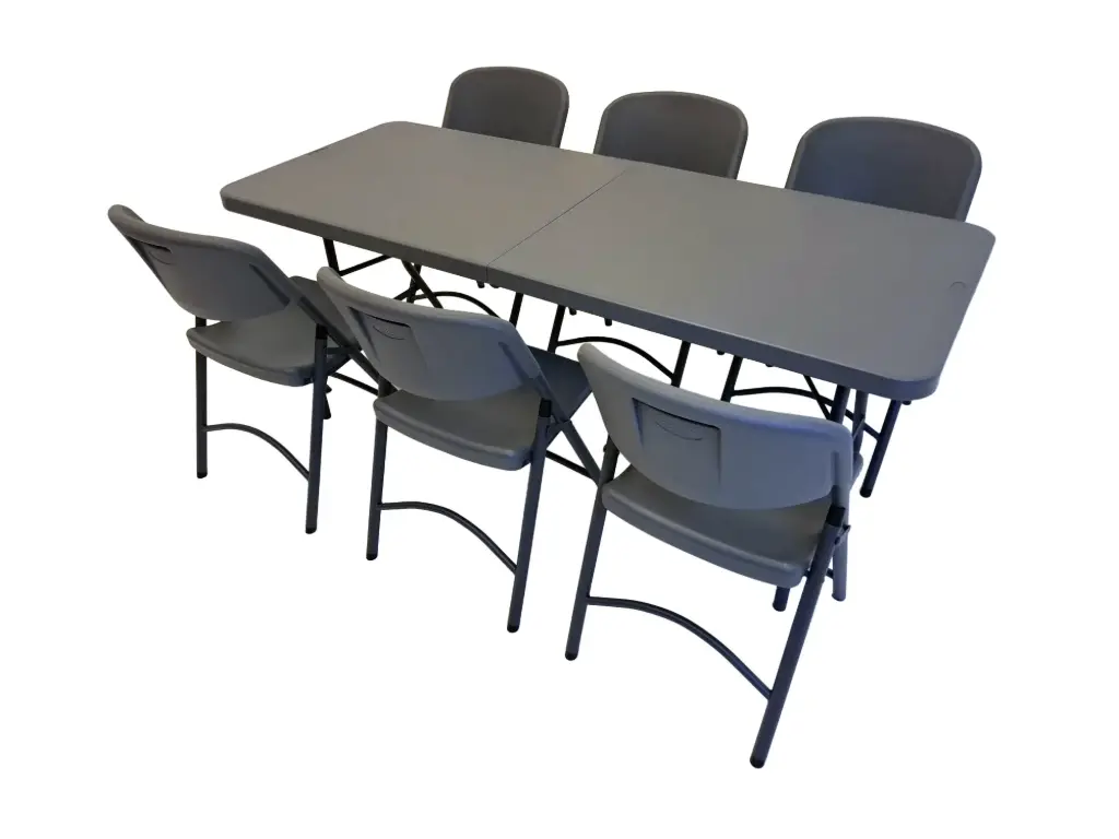 Promopakket - Tafel 180 cm, 6 pro klapstoelen